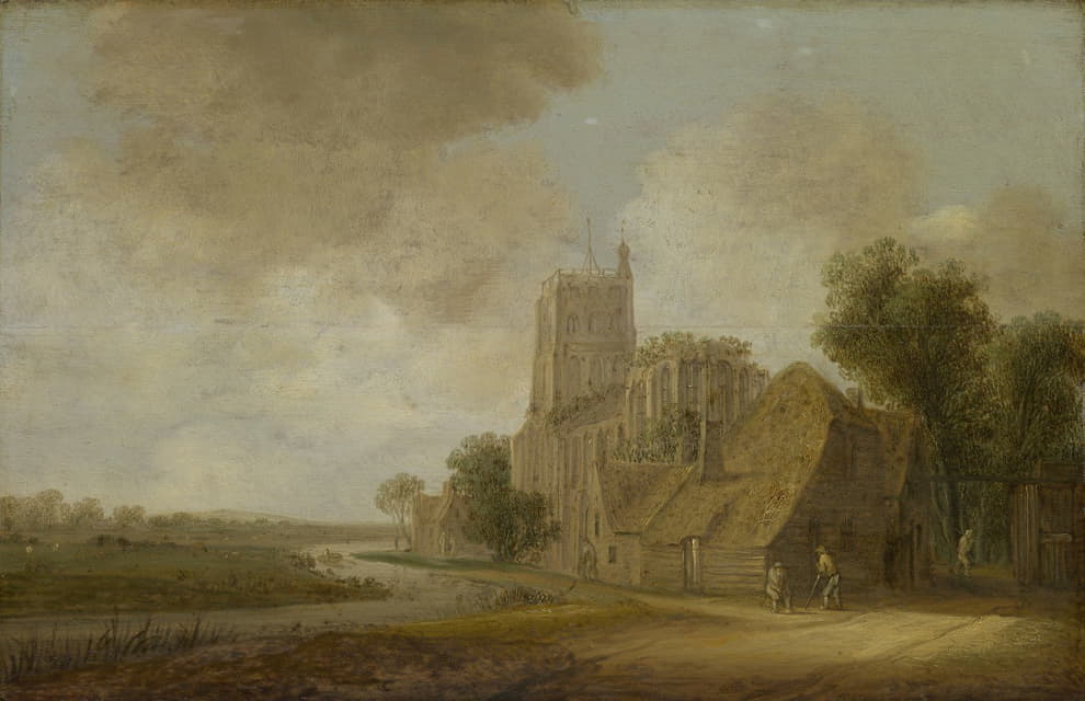 Wouter Knijff - River and Church in ruins
