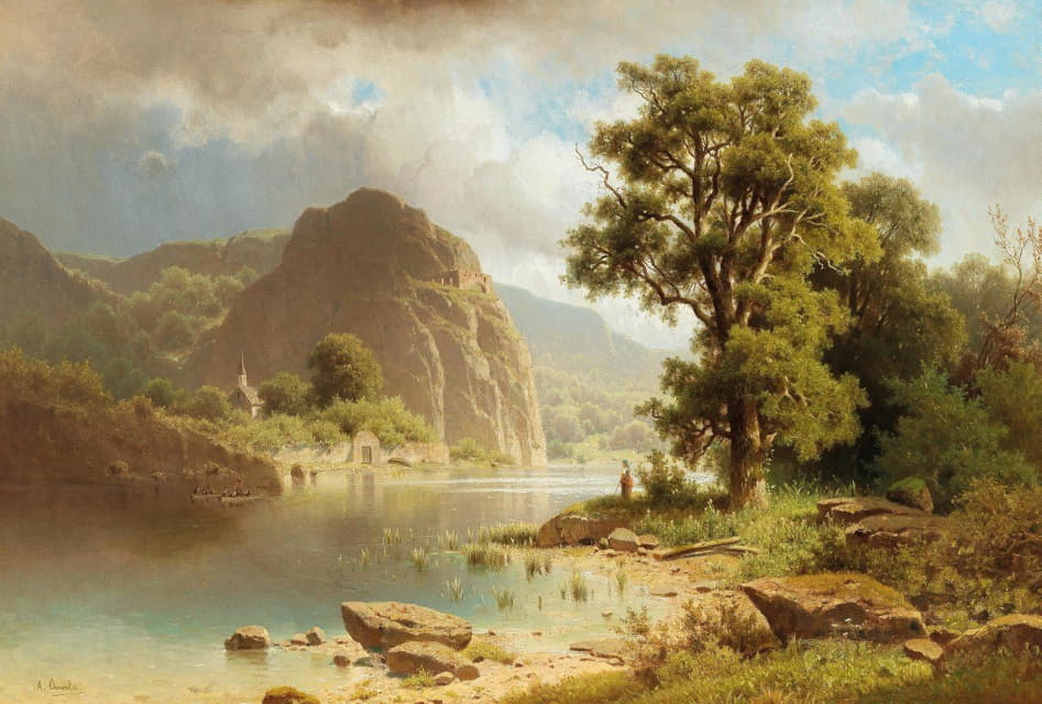 Adolf Chwala - A Lake Landscape