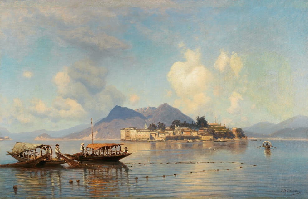伊索拉贝拉在马焦雷湖上的风景