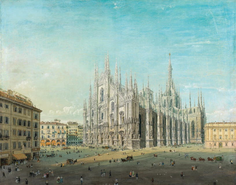 Carlo Bossoli - Piazza del Duomo, Milan