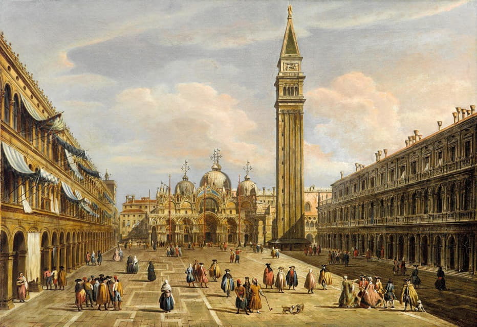 圣马可广场向东看威尼斯的大教堂