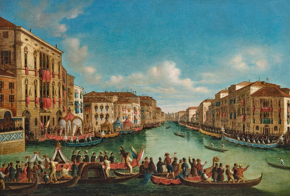 Giovanni Grubacs - Ragatta on the Canal Grande, Venice