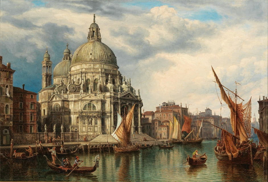 Heinrich Jaeckel - Venice, Grand Canal with Santa Maria della Salute