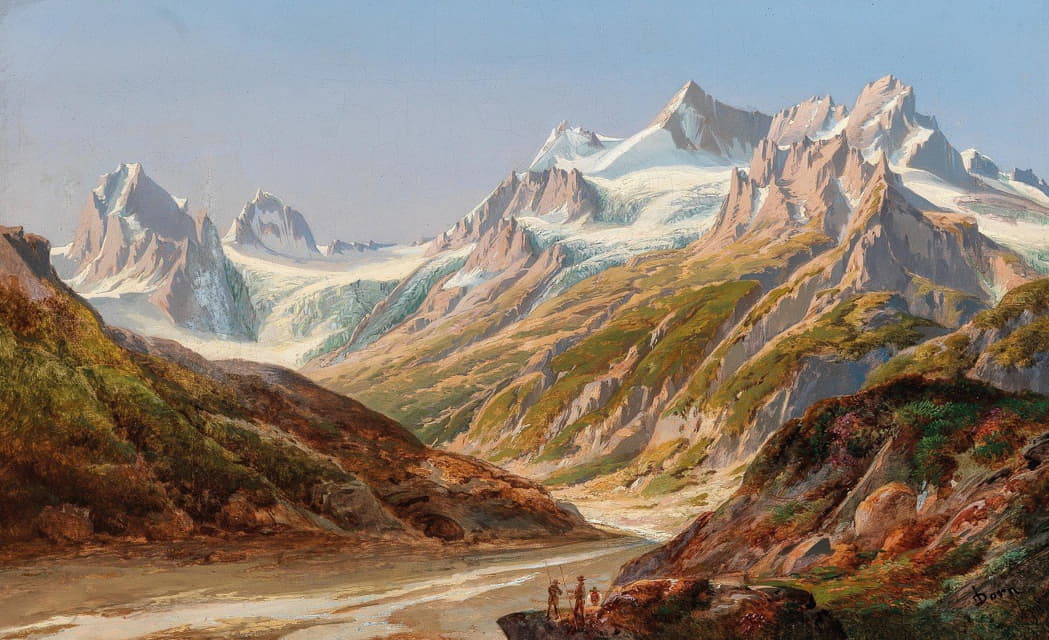 Ignaz Dorn - Silvretta Mountain Landscape with Schattenspitze and Eckhorn