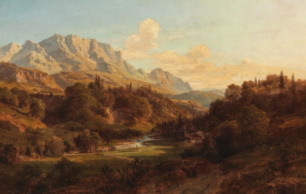 莫蒂夫·贝尼德多夫，泰罗尔，背景是野生的凯撒山脉