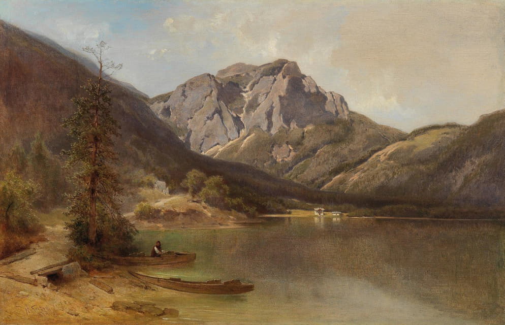 Melchior Fritsch - On the shore of Lake Langbathsee