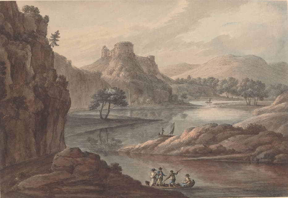Robert Adam - River Landscape with a Castle