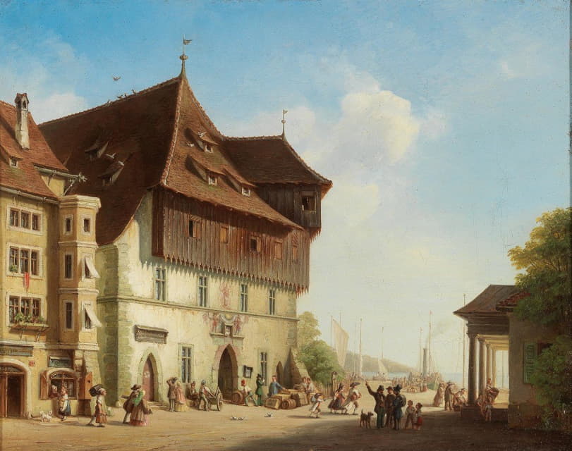 Ferdinand Petzl - View of the Council Building in Constance