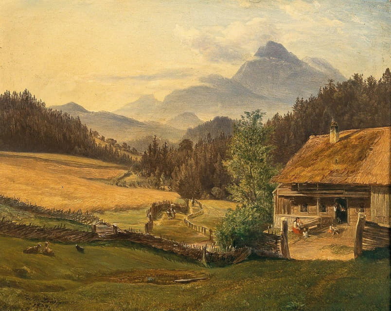 Friedrich Loos - Summer landscape in the mountains