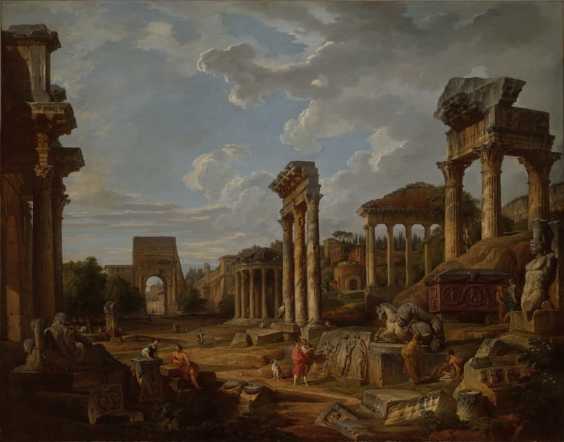 Giovanni Paolo Panini - A Capriccio of the Roman Forum