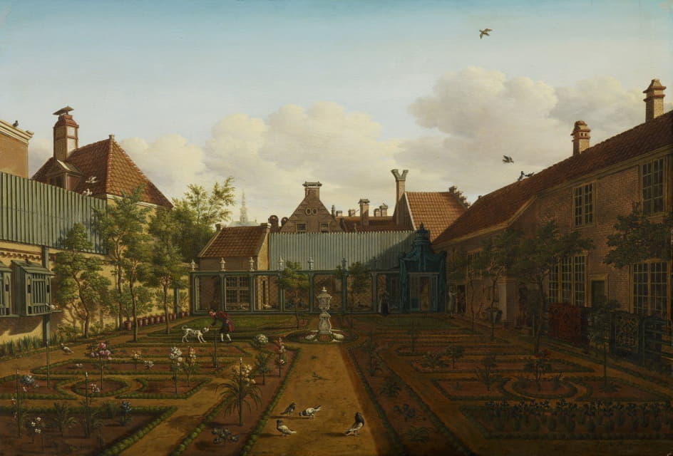 Paulus Constantijn la Fargue - View of a Town House Garden in The Hague