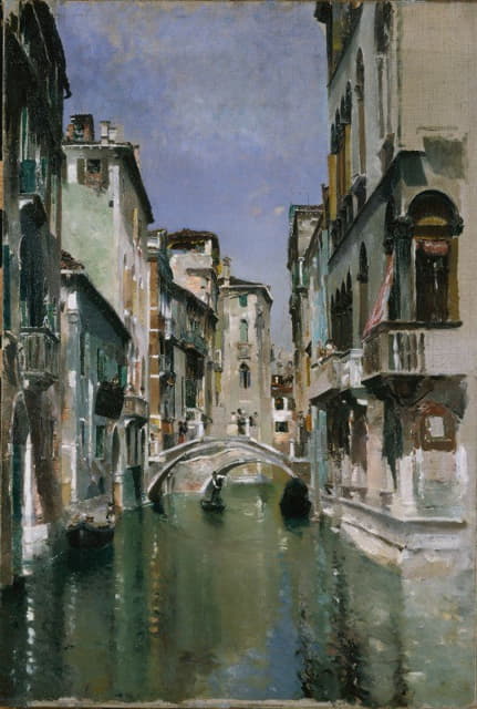 Robert Frederick Blum - Canal in Venice, San Trovaso Quarter