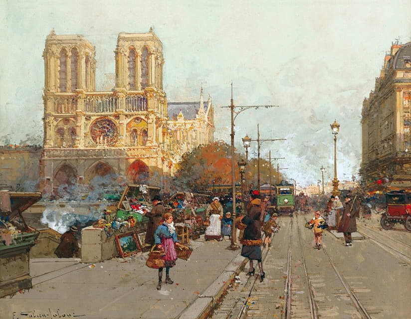 Eugène Galien-Laloue - Notre Dame De Paris, Vue Du Quai De Montebello