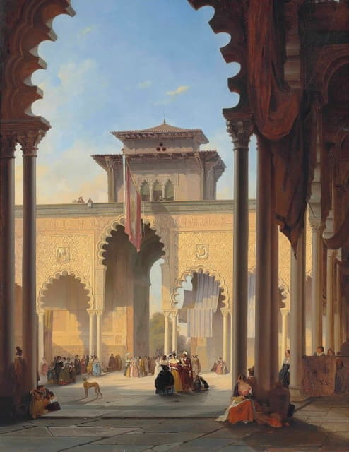 François Antoine Bossuet - Court Of The Lions, The Alhambra, Granada