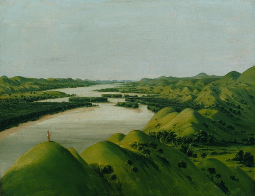 George Catlin - River Bluffs, 1320 Miles Above St. Louis