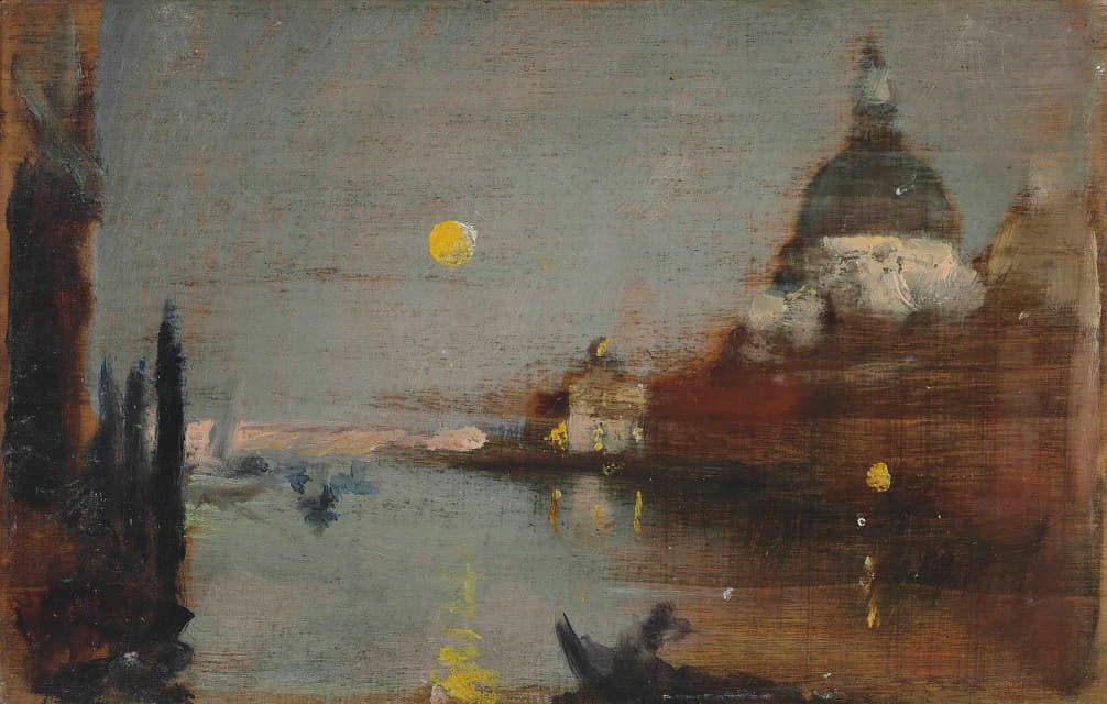 James Jebusa Shannon - Sta Maria Della Salute From The Grand Canal, With A Full Moon, Venice