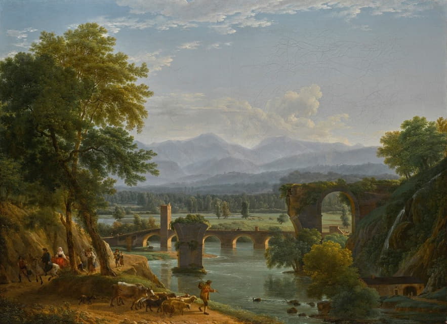 Jean-Joseph-Xavier Bidauld - The Augustus Bridge Over The River Nera, Near The City Of Narni, Italy