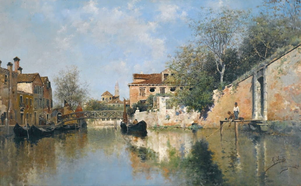 Rafael Senet y Perez - A Venetian Canal