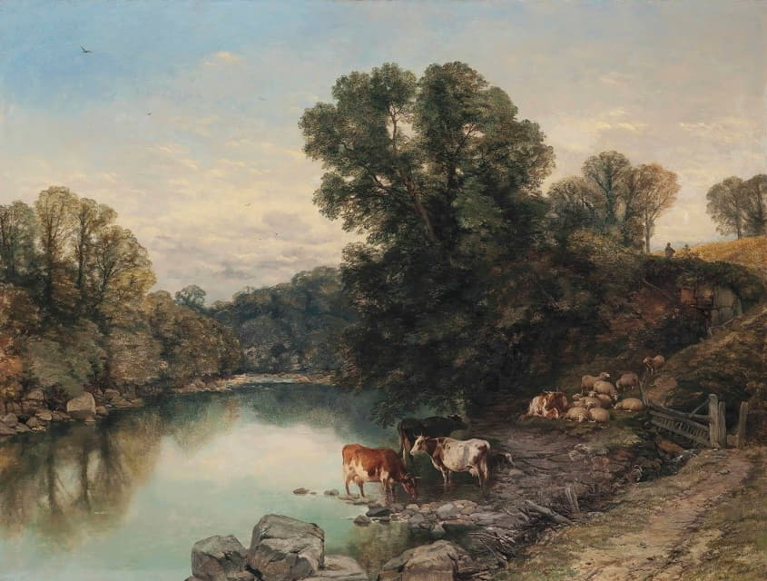 Thomas Sidney Cooper - Cattle And Sheep At The River’s Edge