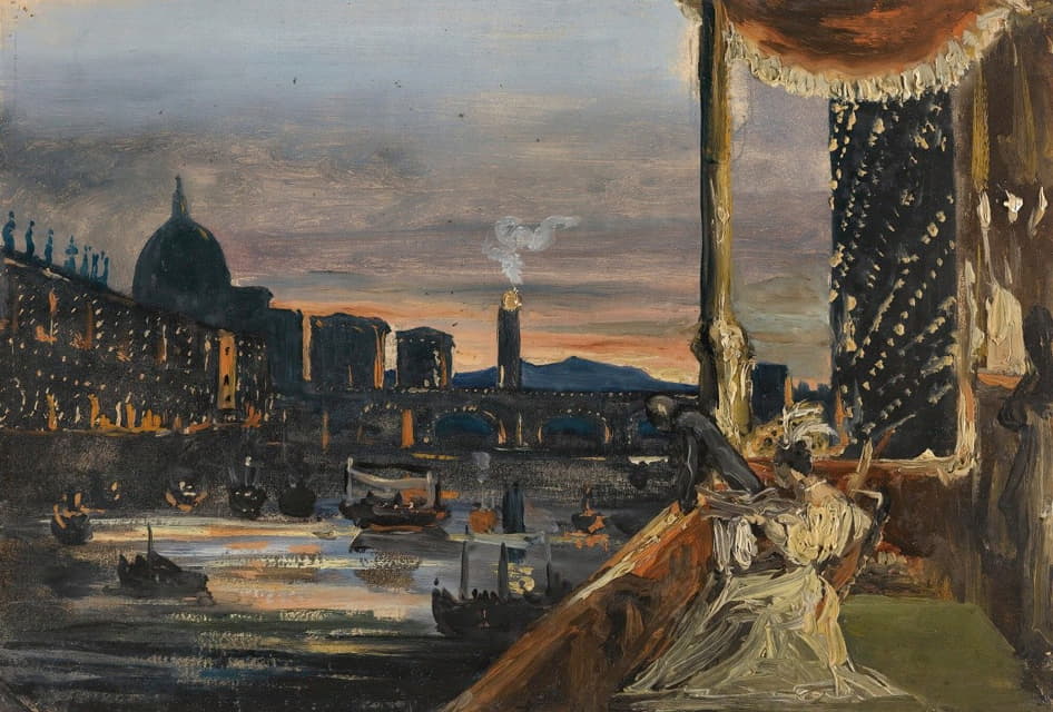 William Blundell Spence - Illuminations On The Arno River At The Feast Of San Giovanni, Florence