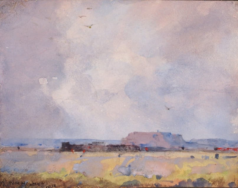 William Henry Holmes - In The Plateau Country, With An Inhabited Pueblo