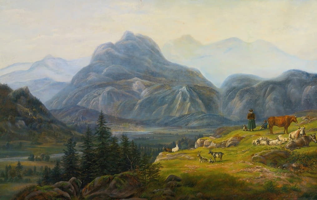 Jens Peter Møller - View From Giesbach At The Lake Of Brinzer With Interlaken And The Jura Mountains