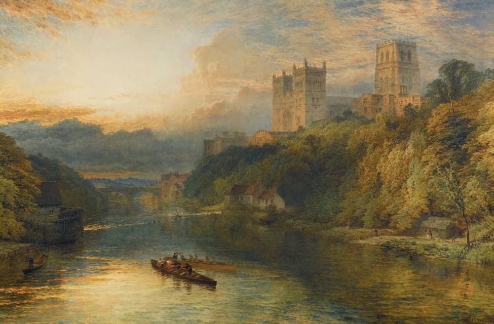 Henry Dawson - Durham Cathedral From The River