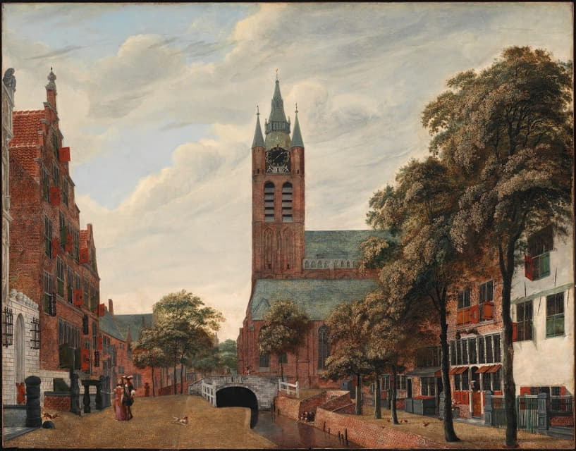 Jan van der Heyden - View of the Oude Delft Canal, Delft