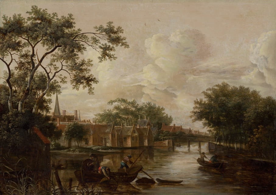 P. van Mase - Town with River