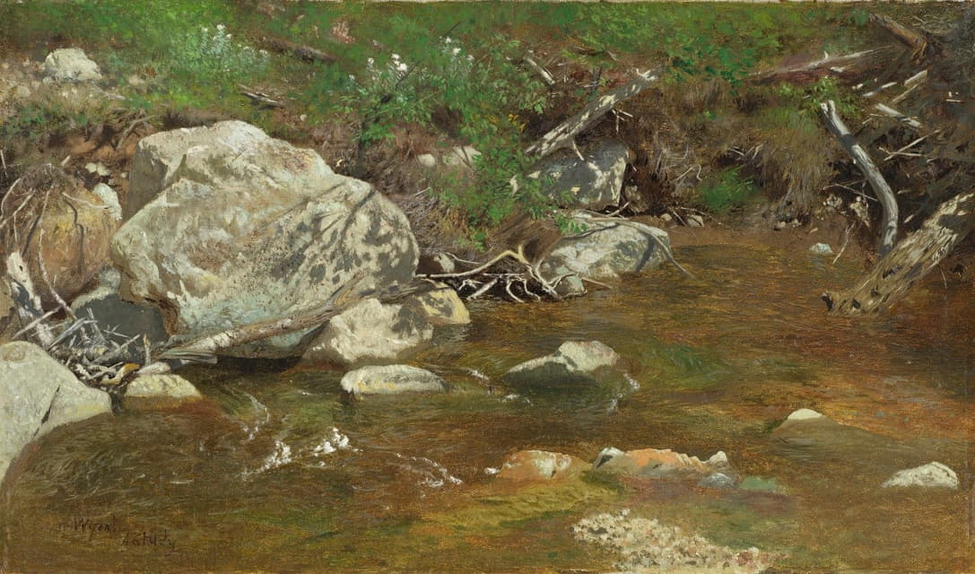Alexander Helwig Wyant - Mountain Brook; A Study