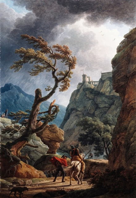 Claude-Joseph Vernet - Soldiers in a Mountain Gorge, with a Storm