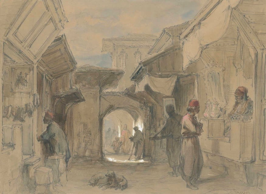 Amadeo Preziosi - A Bazaar in Constantinople