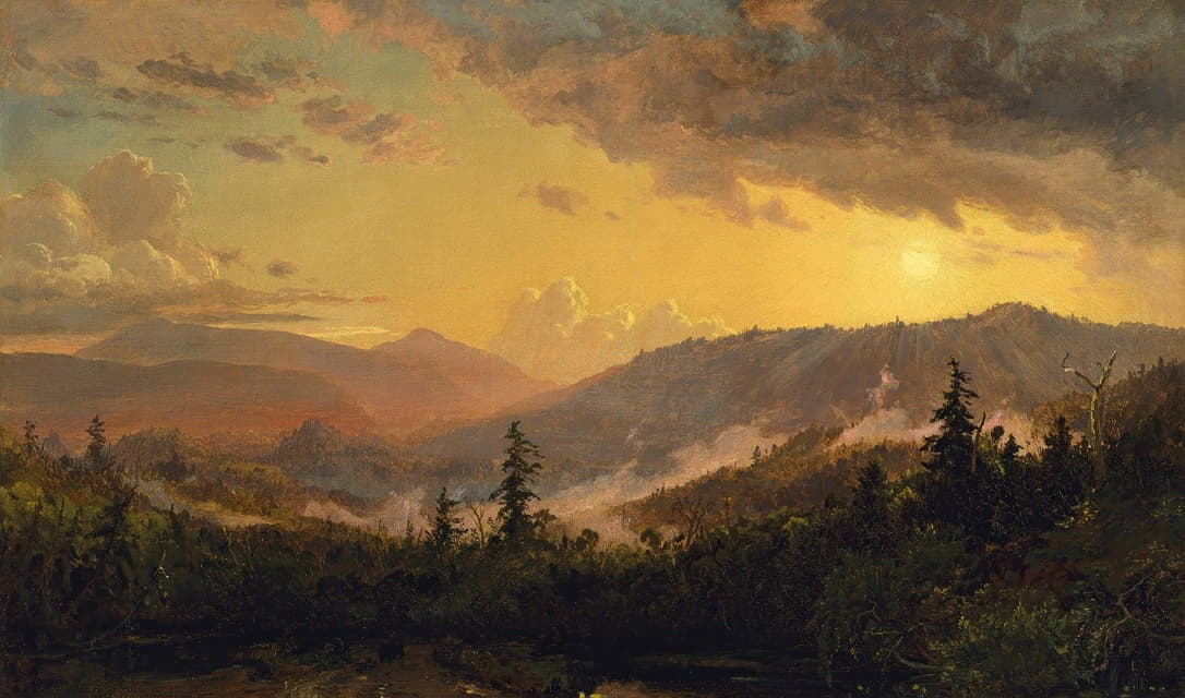 Jasper Francis Cropsey - Sunset after a Storm in the Catskill Mountains