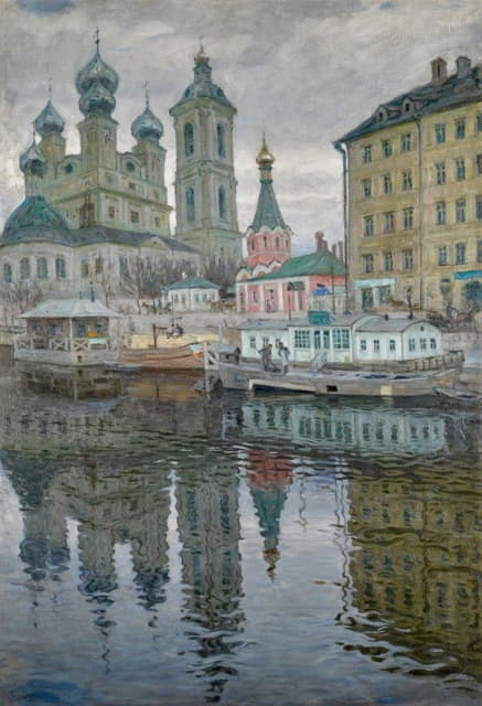 Arnold Lakhovsky - View of Vasilievsky Island with the Church of the Annunciation