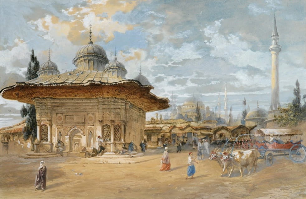 Eugène Flandin - The Fountain Of Sultan Ahmed III, Constantinople