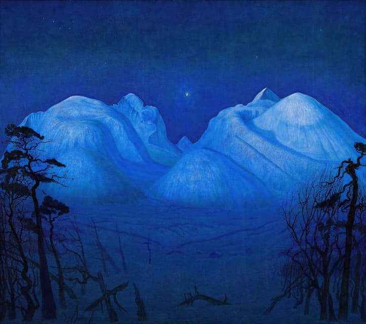 Harald Sohlberg - Winter Night in the Mountains