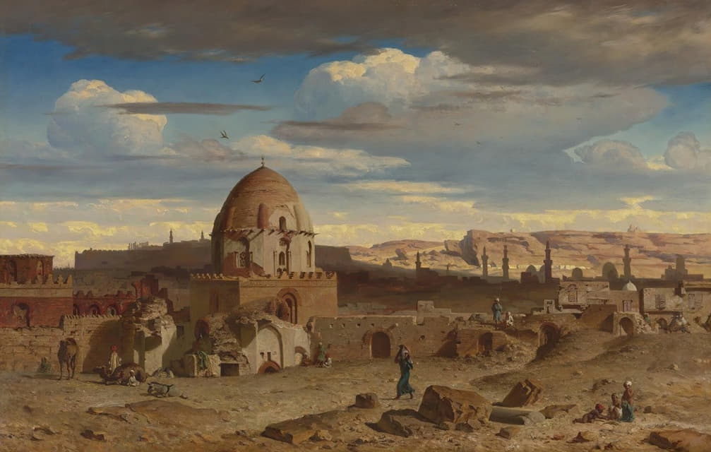 开罗墓地南部的视图，以城堡为背景