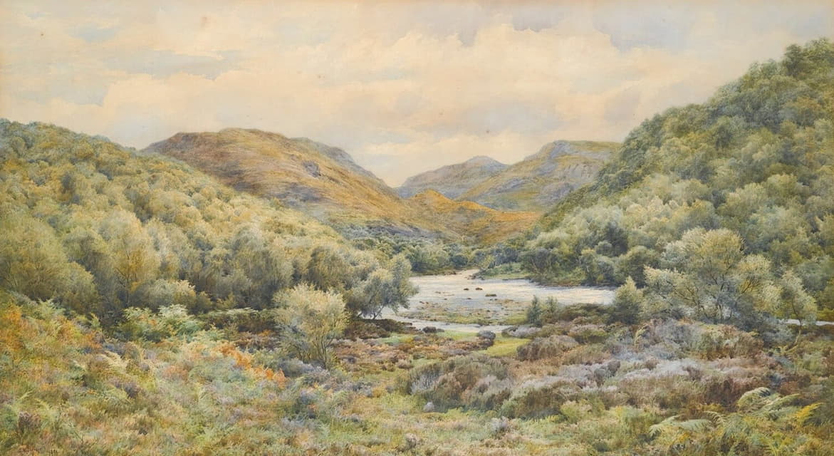Samuel William Oscroft - The Heather Pool On The River Kirkaig, Sutherland