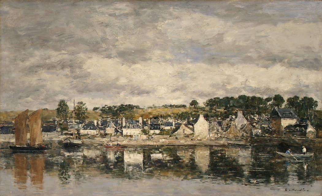 Eugène Boudin - Village by a River