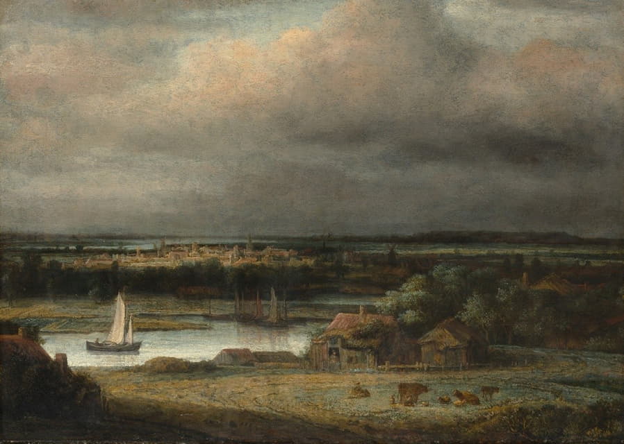 Philips Koninck - Wide River Landscape