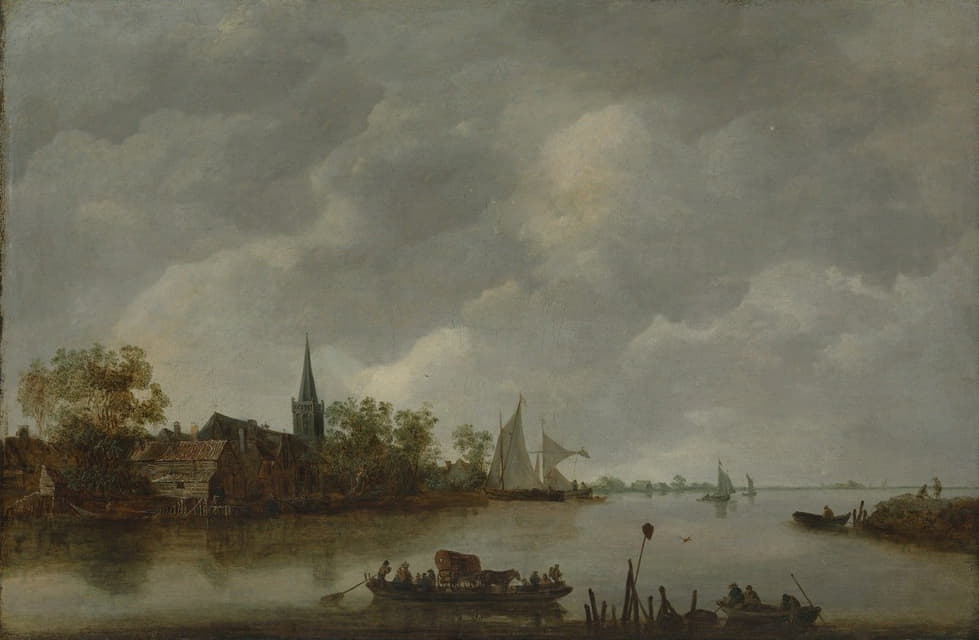 Anonymous - River View with a Village Church
