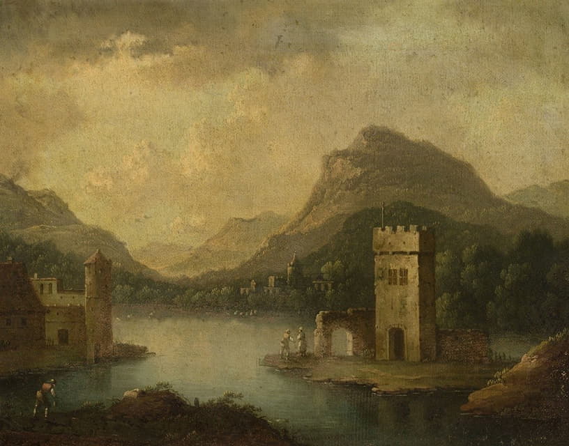 Johann Christoph von Bemmel - Romantic landscape with architecture