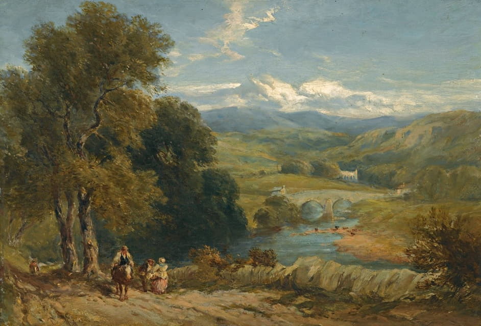 David Cox - Landscape With A Distant View Of Bolton Abbey, Yorkshire, And The River Wharfe