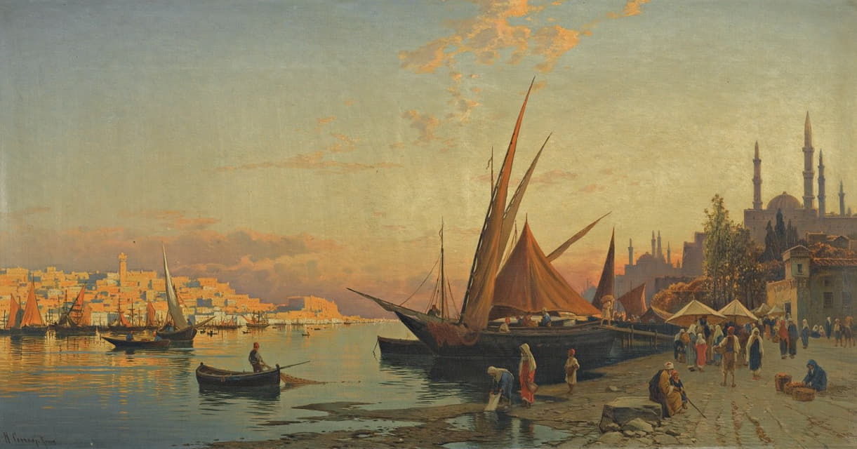 Hermann David Solomon Corrodi - Capriccio View Of The Golden Horn, Constantinople