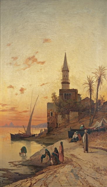 Hermann David Solomon Corrodi - On The Banks Of The Nile