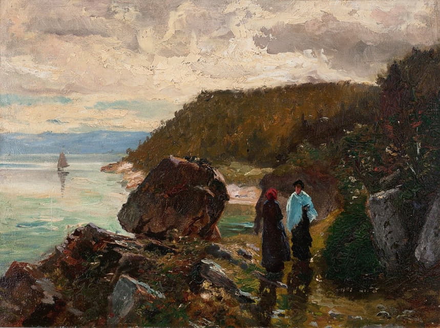 J. Henry Sandham - Path By The River, Murray Bay, Lower St. Lawrence, Can.