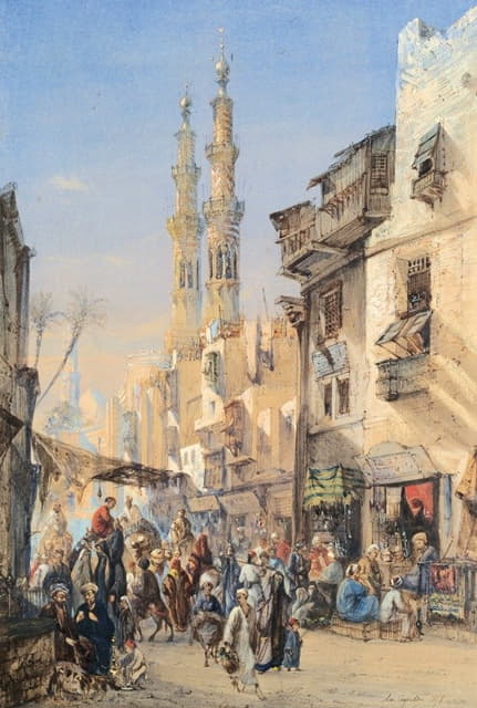 Louis-Amable Crapelet -  A Street In Cairo