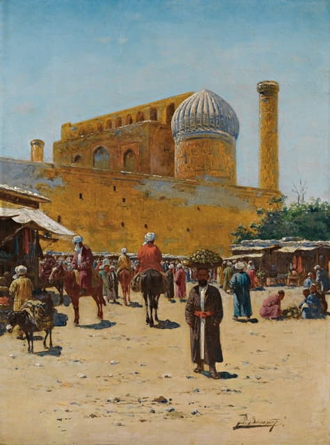Richard Karlovich Zommer - Bazaar In Samarkand