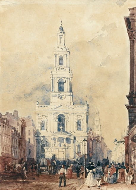 William Wyld - View Of Saint Mary’s Church, London