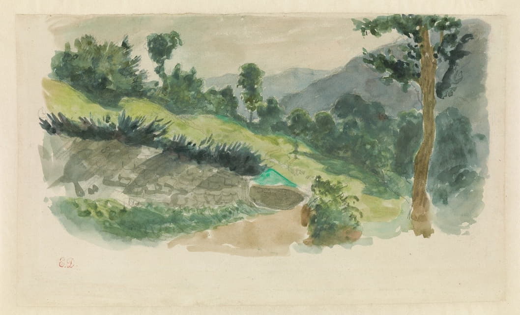 Eugène Delacroix - Path on the Side of a Mountain, Eaux-Bonnes, the Pyrénées